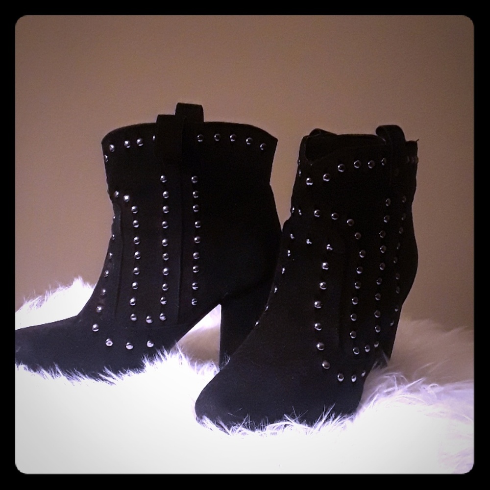 Black Suede studded bootie